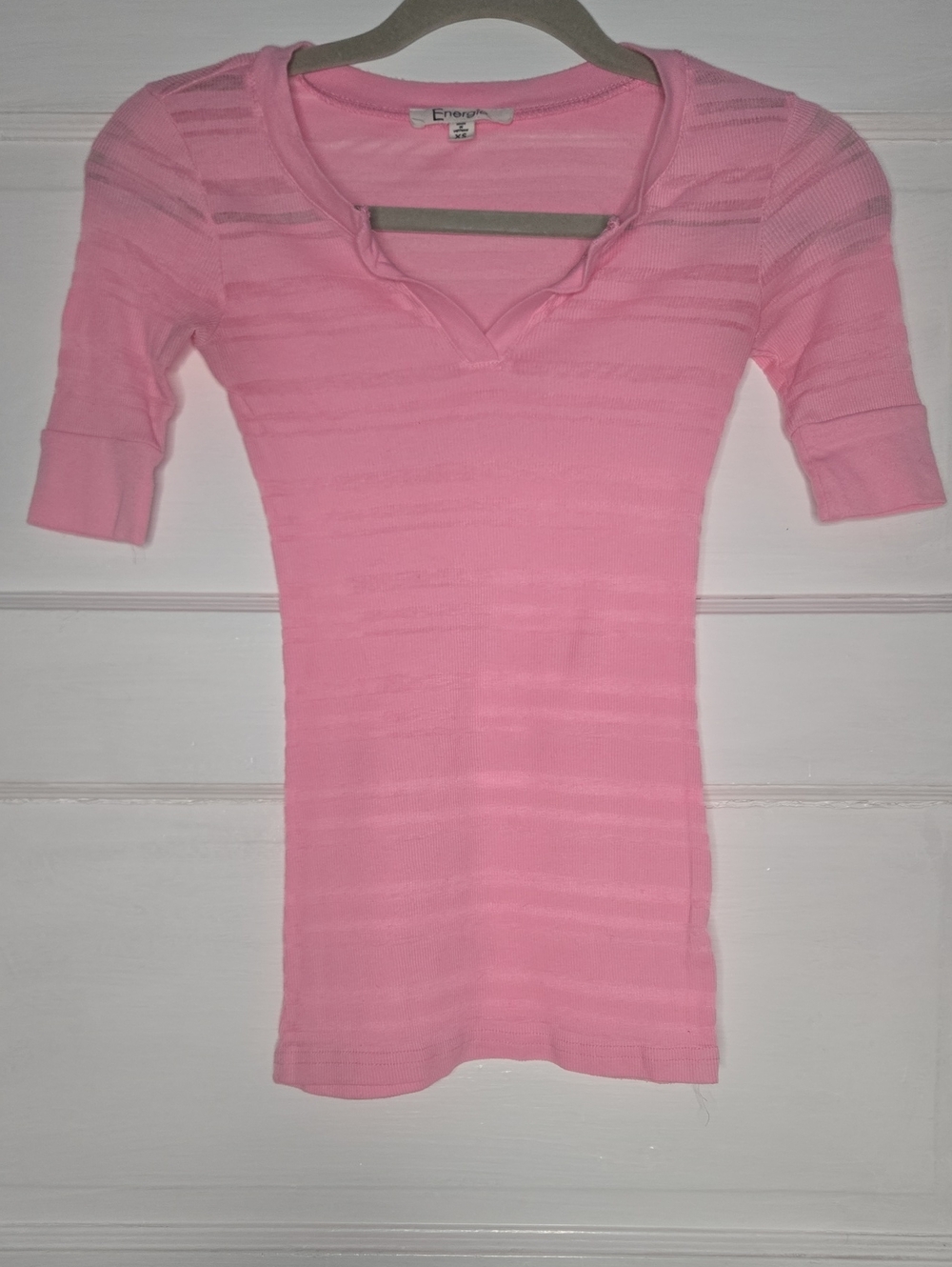 Energie Pink Long Sleeve Top W/quarter Length Sleeves XS_133
